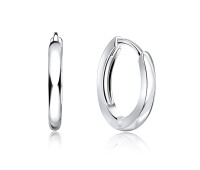 Silver Plan Huggie Earrings HO-1845